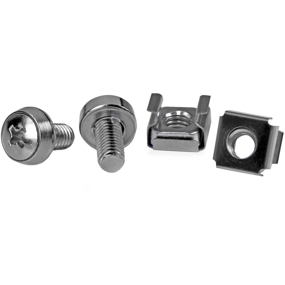 imageStarTechcom M6 Screws Pack of 50 M6x12 Mounting Screws for Rack and Server Cabinet Black CABSCREWSM6BSilver Cage Nuts Mounting Screws