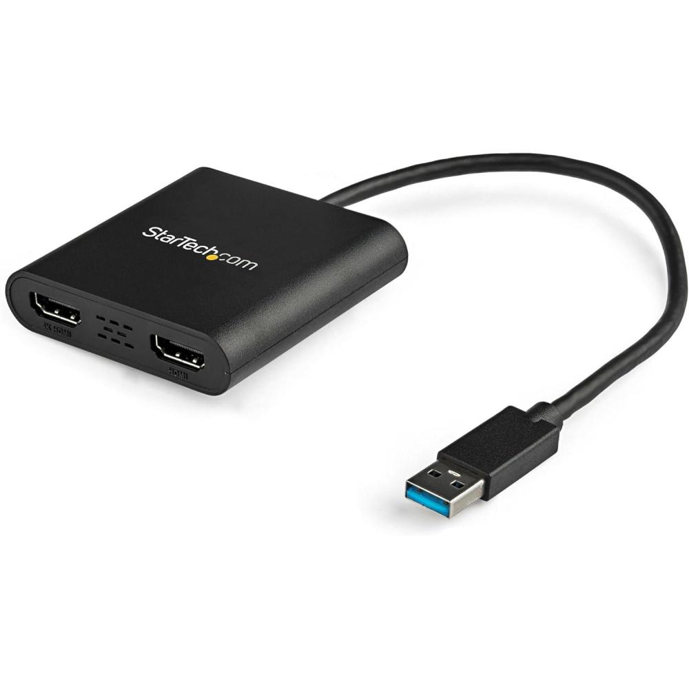 imageStarTechcom USBC to Dual HDMI Adapter USB TypeC MultiMonitor MST Hub Dual Display HDMI 4K 60Hz for PC Splitter HDR Builtin ExtraLong Cable Windows Only MST14CD122HDUSBA