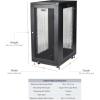 StarTech.com 12U 4-Post Server Rack Cabinet, 19&Prime; Rack Cabinet for IT/Network Equipment, with Adjustable Mounting Rails(24U)