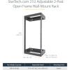 StarTech.com 15U 2-Post Wall Network Rack, 19&Prime; Open Frame Server Rack, Adjustable Depth, Wall Mounted Data Rack for IT/AV – Mounting Nuts and Screws Included (RK15WALLOA)(21U)