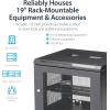 StarTech.com 15U 4 Post Wall Network Cabinet with 1U Shelf, 19&Prime; Wall Server Rack for IT Equipment/Data(Fixed / Max Depth 19&Prime;)