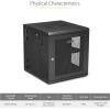 StarTech.com 15U 4 Post Wall Network Cabinet with 1U Shelf, 19&Prime; Wall Server Rack for IT Equipment/Data(Hinge / Max Depth 50.8 cm)