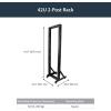 StarTech.com 2POSTRACK12 12U Network Rack 2 Pole Open Frame Extra Large Gauge Max 160kg Desktop Rack 19&Prime; for Computer, AV, Media, IT Equipment (2POSTRACK12)(42U)