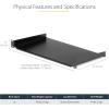 StarTech.com 2U 22&Prime; Server Rack Shelf – Cantilever Rack Mount Shelf – Server Cabinet/Network Rack Shelf – Max 22kg (CABSHELF22V)(250 mm)