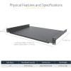 StarTech.com 2U 22&Prime; Server Rack Shelf – Cantilever Rack Mount Shelf – Server Cabinet/Network Rack Shelf – Max 22kg (CABSHELF22V)(305 mm)