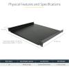 StarTech.com 2U 22&Prime; Server Rack Shelf – Cantilever Rack Mount Shelf – Server Cabinet/Network Rack Shelf – Max 22kg (CABSHELF22V)(400 mm)