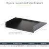 StarTech.com 2U 22&Prime; Server Rack Shelf – Cantilever Rack Mount Shelf – Server Cabinet/Network Rack Shelf – Max 22kg (CABSHELF22V)(457 mm)