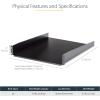 StarTech.com 2U 22&Prime; Server Rack Shelf – Cantilever Rack Mount Shelf – Server Cabinet/Network Rack Shelf – Max 22kg (CABSHELF22V)(560 mm)