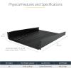 StarTech.com 2U Server Rack Shelf – Universal Vented Rack Mount Cantilever Tray for 19&Prime; Rack – Heavy Gauge Steel – Weight Capacity 23kg – Depth 40cm, Black (CABSHELFV)(559 mm)