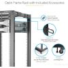 StarTech.com 42U 4 Post Mobile Server Rack, 19&Prime; Network Rack, Adjustable Depth Rolling Rack for PC/AV/Data/IT – Casters, Leveling Feet or Floor Mount (4POSTRACK42)(25U)