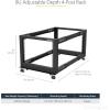 StarTech.com 42U 4 Post Mobile Server Rack, 19&Prime; Network Rack, Adjustable Depth Rolling Rack for PC/AV/Data/IT – Casters, Leveling Feet or Floor Mount (4POSTRACK42)(8U)