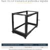 StarTech.com 42U 4 Post Mobile Server Rack, 19&Prime; Network Rack, Adjustable Depth Rolling Rack for PC/AV/Data/IT – Casters, Leveling Feet or Floor Mount (4POSTRACK42)(12U)