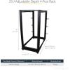 StarTech.com 42U 4 Post Mobile Server Rack, 19&Prime; Network Rack, Adjustable Depth Rolling Rack for PC/AV/Data/IT – Casters, Leveling Feet or Floor Mount (4POSTRACK42)(25U)