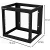 StarTech.com 9U 2 Post Wall Network Rack, 19&Prime; Open Frame Server Rack, 18&Prime; Depth Wall Data Rack for IT/AV/Patch Panel/Computer Equipment (RK919WALLO)(9U)
