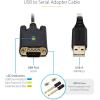 StarTech.com Adaptateur USB vers Série de 3m – COM Rétention, Câble Adaptateur/Convertisseur USB RS232, Vis/Écrous Interchangeables, USB-A vers DB9 RS232, FTDI IC, Protection ESD, Windows/macOS/Linux(Straight-Through|Pro Series)