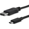 StarTech.com USB-C to DisplayPort 1.2 Adapter Cable 6ft 4K 60Hz USB C to DP HBR2 Cable USB Type-C DP Alt Mode to DP Monitor Video Cable Thunderbolt 3 Black (CDP2DPMM6B)(Black)