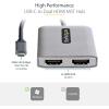StarTech.com USB-C to Dual HDMI Adapter, USB Type-C Multi-Monitor MST Hub, Dual Display HDMI 4K 60Hz for PC Splitter, HDR, Built-in Extra-Long Cable – Windows Only (MST14CD122HD)(USB-C)