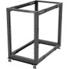StarTech.com 42U 4 Post Mobile Server Rack, 19&Prime; Network Rack, Adjustable Depth Rolling Rack for PC/AV/Data/IT – Casters, Leveling Feet or Floor Mount (4POSTRACK42)(18U)