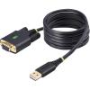 StarTech.com Adaptateur USB vers Série de 3m – COM Rétention, Câble Adaptateur/Convertisseur USB RS232, Vis/Écrous Interchangeables, USB-A vers DB9 RS232, FTDI IC, Protection ESD, Windows/macOS/Linux(Null Modem|Pro series)