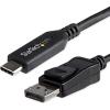 StarTech.com USB-C to DisplayPort 1.4 Cable 6ft 4K/5K/8K USB Type-C to DP 1.4 Alt Mode Video Adapter Cable HBR3/HDR/DSC DP 8K 60Hz for USB-C/Thunderbolt 3 (CDP2DP146B)(1 8 m (6ft))