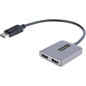 StarTech. com DP to Dual Hdmi MST Hub – Dual Hdmi 4K 60Hz – W128278057 (Dual Hdmi 4K 60Hz – Displayport Multi Monitor Adapter with 1 Ft / 30 cm Cable – DP 1.4 Multi Stream)(2 x HDMI)