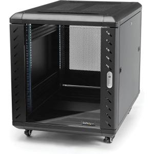 StarTech.com 12U 4-Post Server Rack Cabinet, 19&Prime; Rack Cabinet for IT/Network Equipment, with Adjustable Mounting Rails(12U)