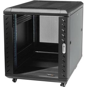 StarTech.com 12U 4-Post Server Rack Cabinet, 19&Prime; Rack Cabinet for IT/Network Equipment, with Adjustable Mounting Rails(15U)