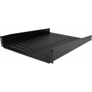 StarTech.com 2U Server Rack Shelf – Universal Vented Rack Mount Cantilever Tray for 19&Prime; Rack – Heavy Gauge Steel – Weight Capacity 23kg – Depth 40cm, Black (CABSHELFV)(559 mm)