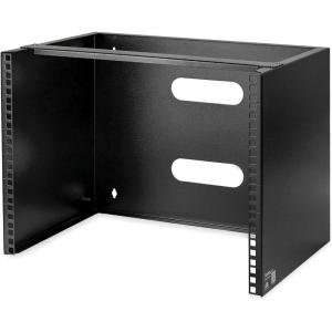 StarTech.com 4U 19&Prime; Hinged Patch Panel Wall Mount Bracket – Wall Rack – Depth 6&Prime; – Wall Mount Equipment Rack – Network Patch Panel – Max 15kg (WALLMOUNTH4)(8U)