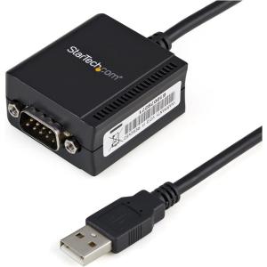 StarTech.com Adaptateur USB vers Série de 3m – COM Rétention, Câble Adaptateur/Convertisseur USB RS232, Vis/Écrous Interchangeables, USB-A vers DB9 RS232, FTDI IC, Protection ESD, Windows/macOS/Linux(115.2 Kbps | 1 Port)
