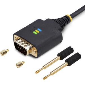 StarTech.com Adaptateur USB vers Série de 3m – COM Rétention, Câble Adaptateur/Convertisseur USB RS232, Vis/Écrous Interchangeables, USB-A vers DB9 RS232, FTDI IC, Protection ESD, Windows/macOS/Linux(Straight-Through|Pro Series)