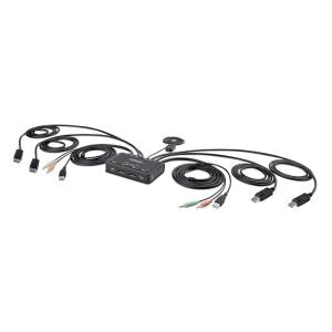 StarTech.com Switch KVM à 2 Ports avec Câble DisplayPort, 4K 60Hz – Commutateur KVM DP avec Câbles Intégrés USB-A/DP/Audio de 1,5m, Alimenté par Bus, Commutation à Distance (C2-DD46-UA2-CBL-KVM)([Sortie] 2 x DP)