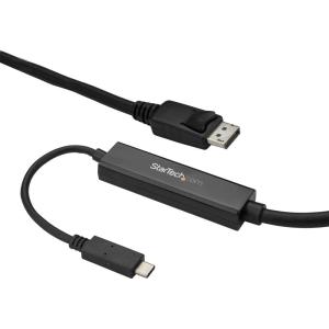 StarTech.com USB-C to DisplayPort 1.2 Adapter Cable 6ft 4K 60Hz USB C to DP HBR2 Cable USB Type-C DP Alt Mode to DP Monitor Video Cable Thunderbolt 3 Black (CDP2DPMM6B)(Black)