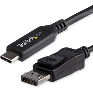 StarTech.com USB-C to DisplayPort 1.4 Cable 6ft 4K/5K/8K USB Type-C to DP 1.4 Alt Mode Video Adapter Cable HBR3/HDR/DSC DP 8K 60Hz for USB-C/Thunderbolt 3 (CDP2DP146B)(1 m (3ft))