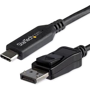 StarTech.com USB-C to DisplayPort 1.4 Cable 6ft 4K/5K/8K USB Type-C to DP 1.4 Alt Mode Video Adapter Cable HBR3/HDR/DSC DP 8K 60Hz for USB-C/Thunderbolt 3 (CDP2DP146B)(1 8 m (6ft))