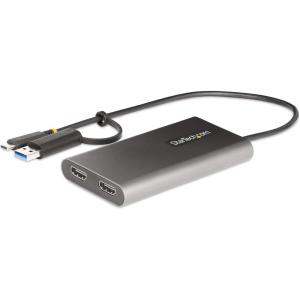 StarTech.com USB-C to Dual HDMI Adapter – USB-C or A to 2x HDMI – 4K 60Hz – 100W Power Delivery Pass-Through – Built-in 30cm Cable – USB-C to HDMI Converter (109B-USBC-HDMI)(2 x HDMI & PD pass-thru)