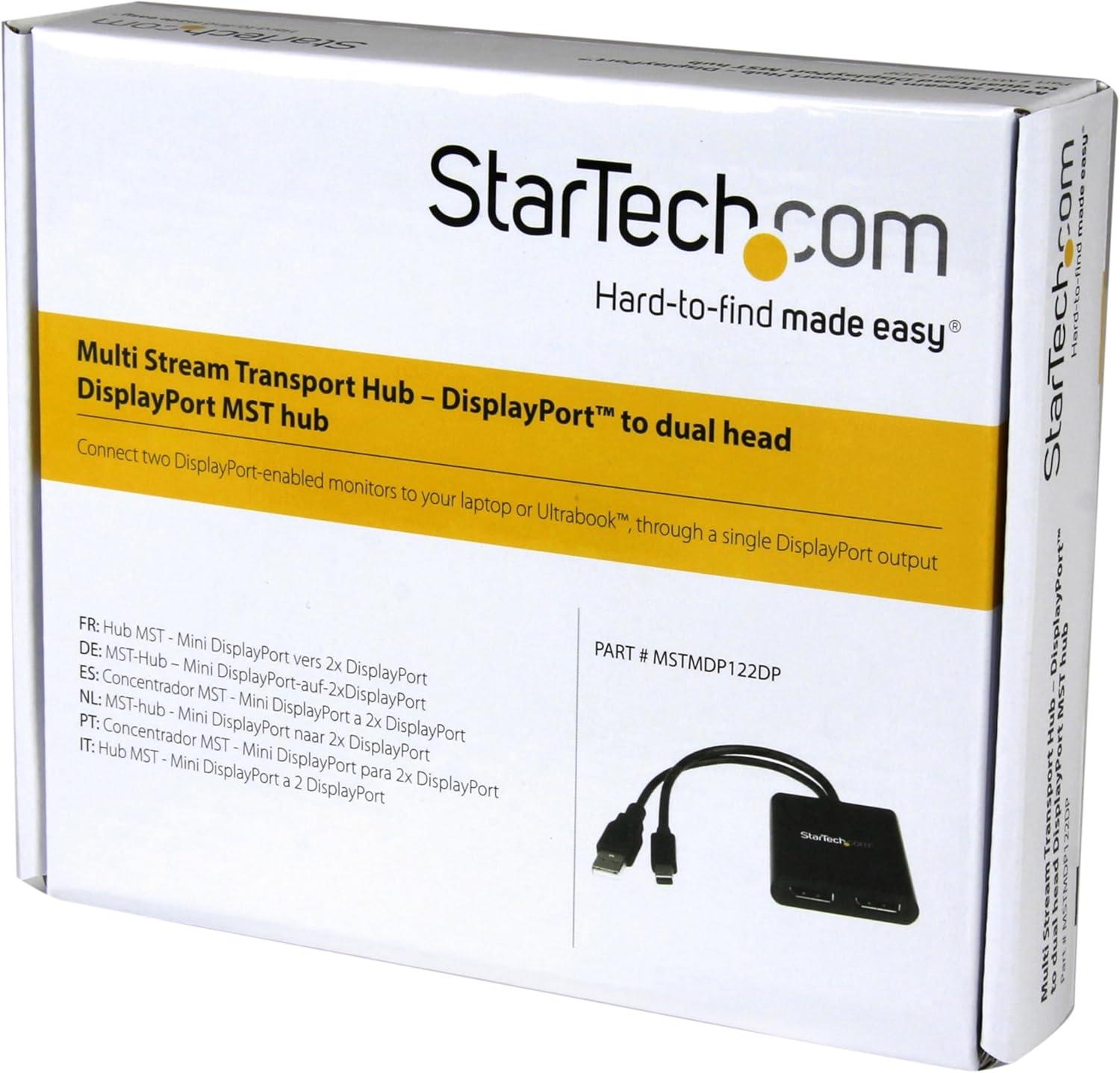 imageStarTechcom Adaptateur Multicrans 3 ports Hub MST Rpartiteur Vido Multicrans Triple cran Mini DisplayPort 12 vers 3 DisplayPort 4k MSTMDP123DP2 Ports Mini DisplayPort vers DisplayPort