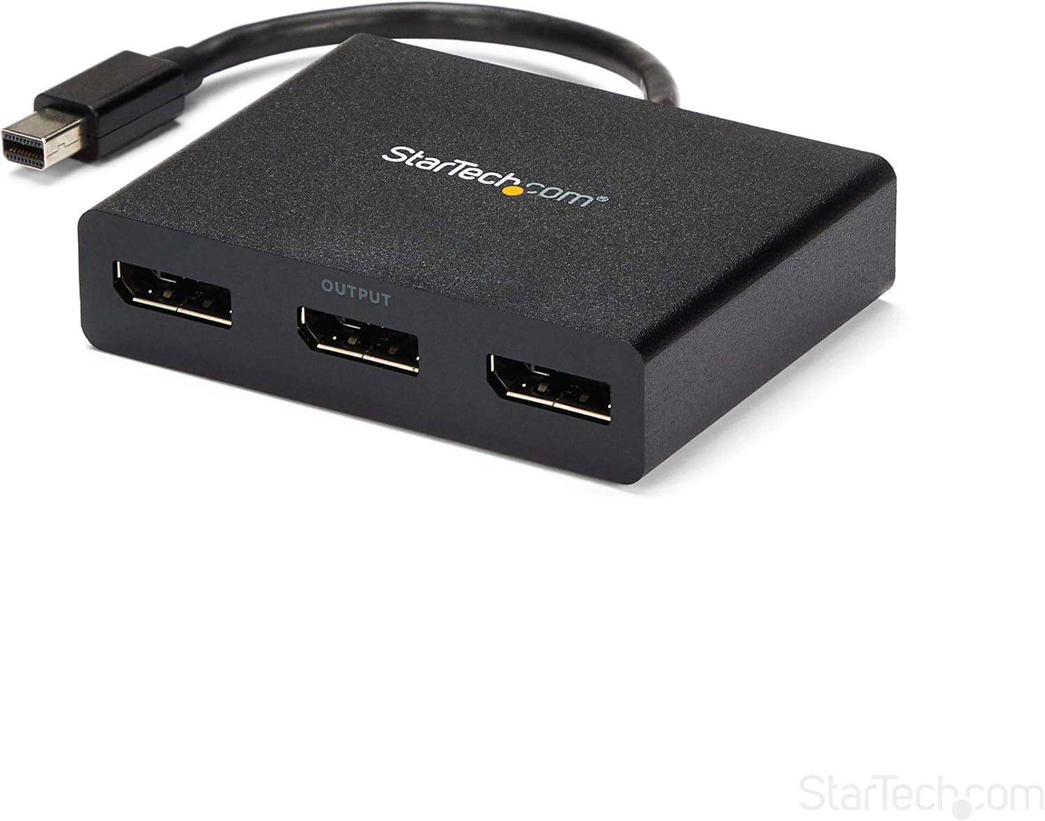 imageStarTechcom Adaptateur Multicrans 3 ports Hub MST Rpartiteur Vido Multicrans Triple cran Mini DisplayPort 12 vers 3 DisplayPort 4k MSTMDP123DP3 Ports Mini DisplayPort vers DisplayPort