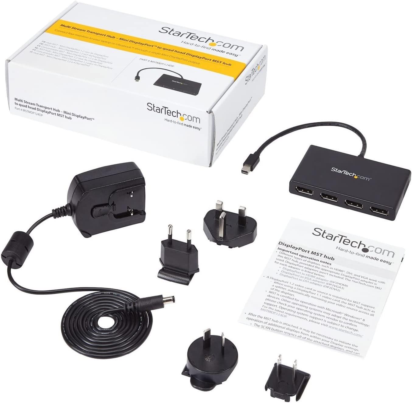 imageStarTechcom Adaptateur Multicrans 3 ports Hub MST Rpartiteur Vido Multicrans Triple cran Mini DisplayPort 12 vers 3 DisplayPort 4k MSTMDP123DP4 Ports Mini DisplayPort vers DisplayPort
