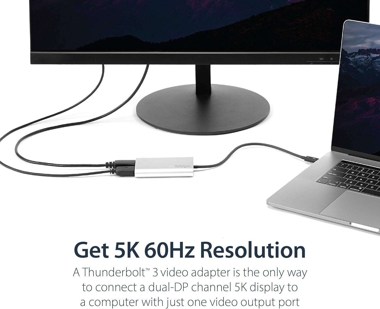 imageStarTechcom Adaptateur Thunderbolt 3 vers Double DP Adaptateur Vido Double cranMulticran Thunderbolt 3 vers Double DP 12 DP 4K 60 Hz5k Thunderbolt Type C vers DP TB32DP2TDisplayPort Mac et Windows