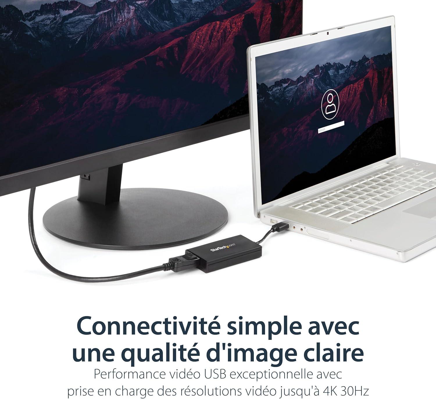 imageStarTechcom Adaptateur Vido Multicrans USB 30 vers DisplayPort 4K Carte Graphique Externe Certifi DisplayLink Ultra HD 4K USB32DP4K