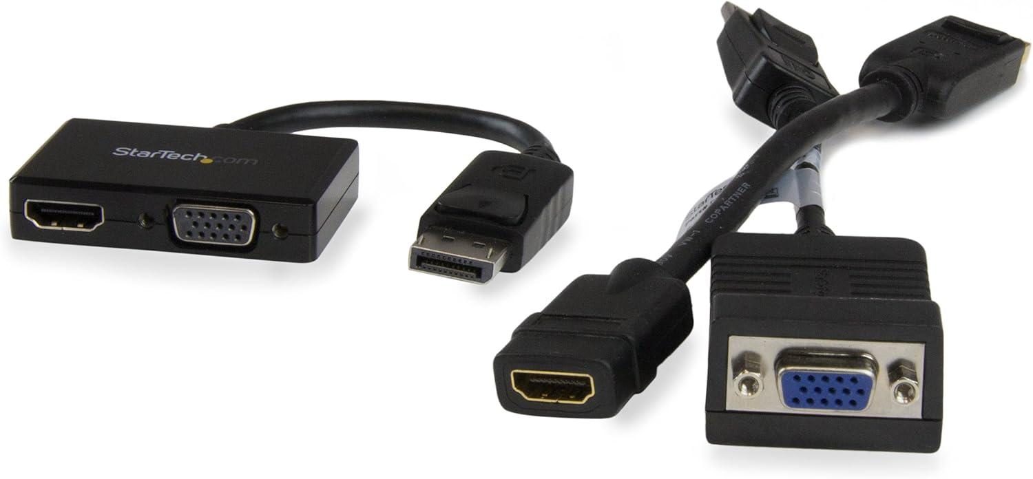 imageStarTechcom Adaptateur audio vido de voyage Convertisseur 2en1 DisplayPort vers HDMI ou VGA 1920x1200 1080p Noir DP2HDVGANoir