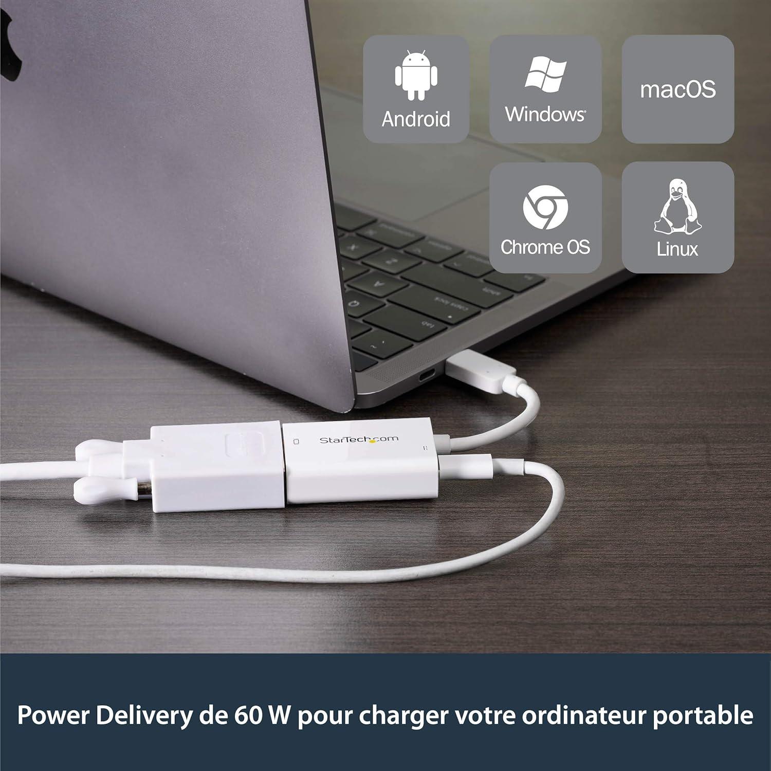 imageStarTechcom Adaptateur vido USBC vers VGA Convertisseur USB TypeC vers HD15 MF 1920x1200 1080p Noir CDP2VGABlanc