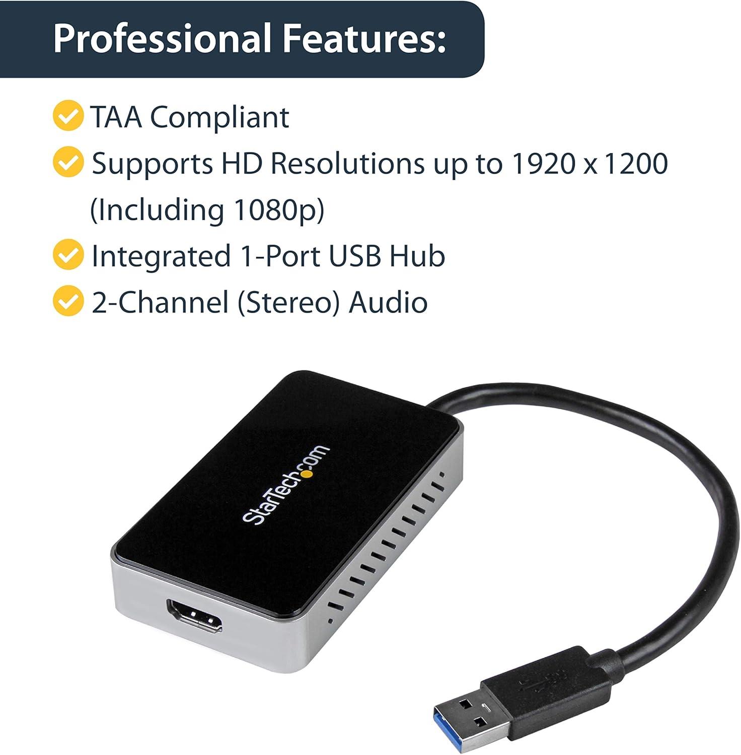imageStarTechcom Adaptateur vido multicrans USB 30 vers DisplayPort Carte graphique externe MF 2560x1600 USB32DPPROUSB 30 w pass through port