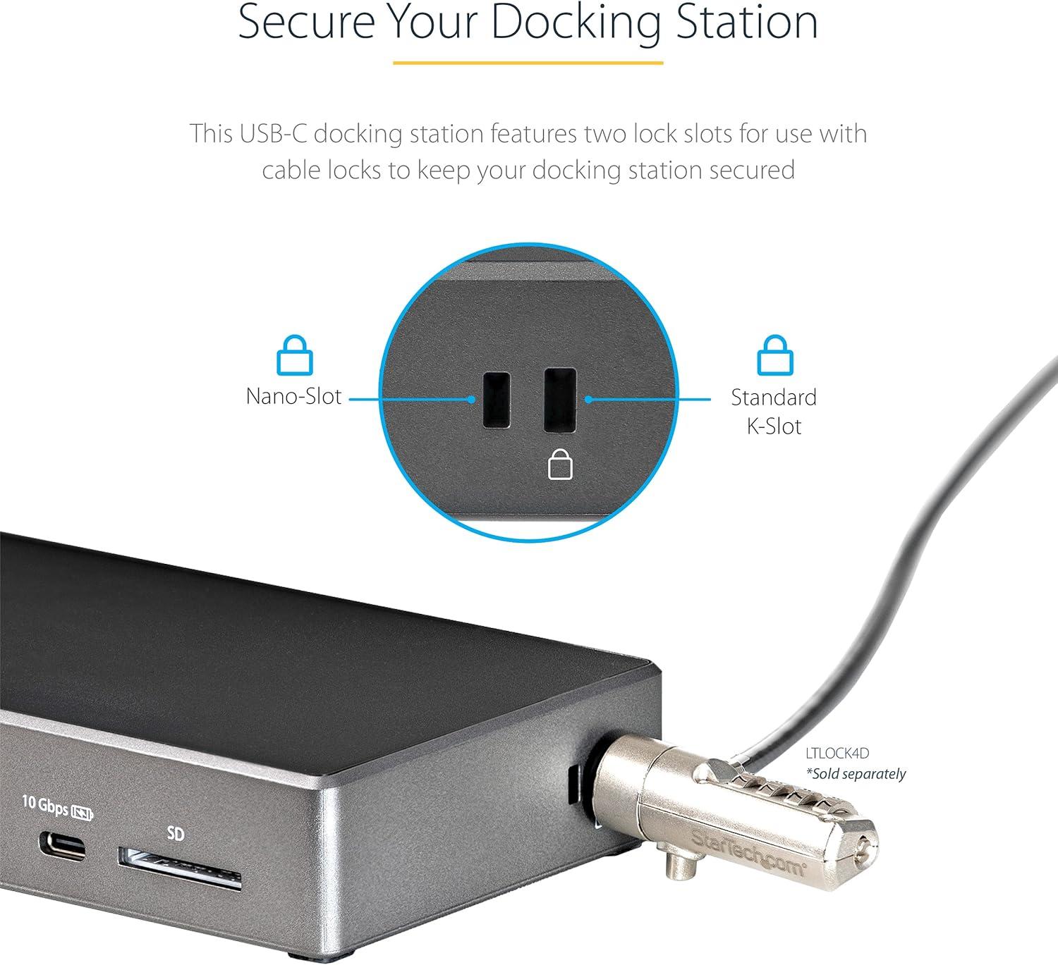 imageStarTechcom Dock USBC Station daccueil USB Type C Triple crans 4K Alimentation 100W DP 14 Alt Mode ampamp DSC 2x DisplayPort 14HDMI 20 6xUSB 2x 10Gbps WindowsChrome DK31C2DHSPDUE