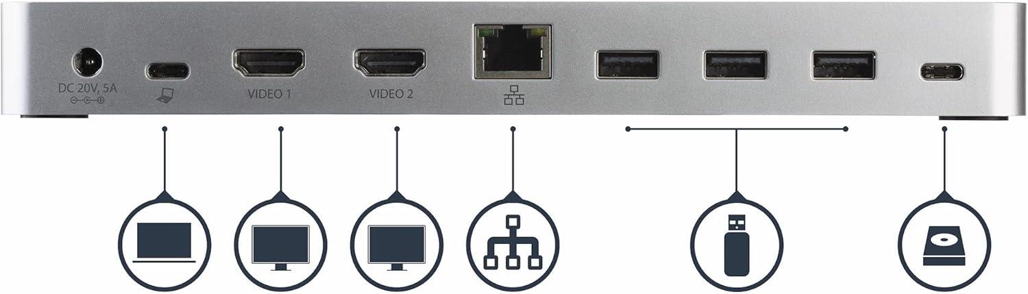 imageStarTechcom Station daccueil USBC double affichage pour PC portable Windows MST et Power Delivery 60W Adaptateurs HDMI vers DVI MST30C2HHPDU