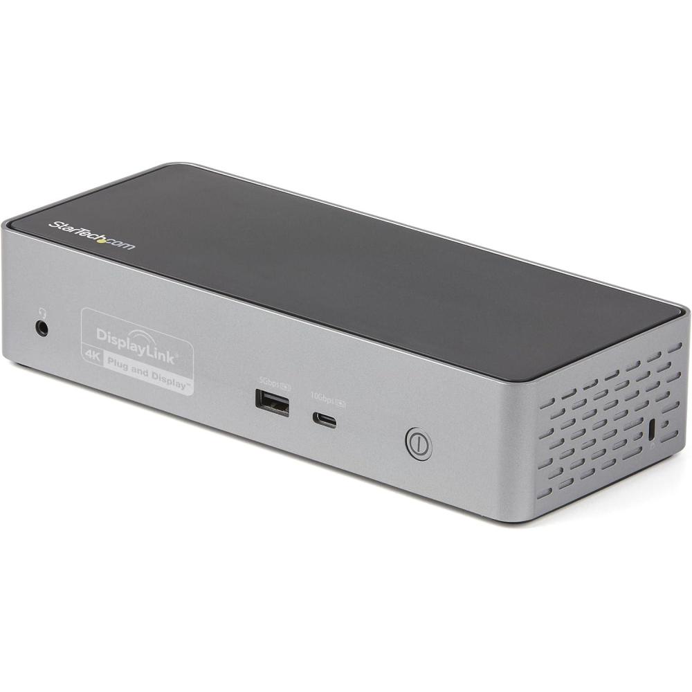 imageStarTech Station daccueil USB C 4K 60 Hz Quad Monitor DisplayPort et HDMI Station daccueil universelle USBC avec alimentation de 100 W DK31C4DPPDUEQuad Monitor