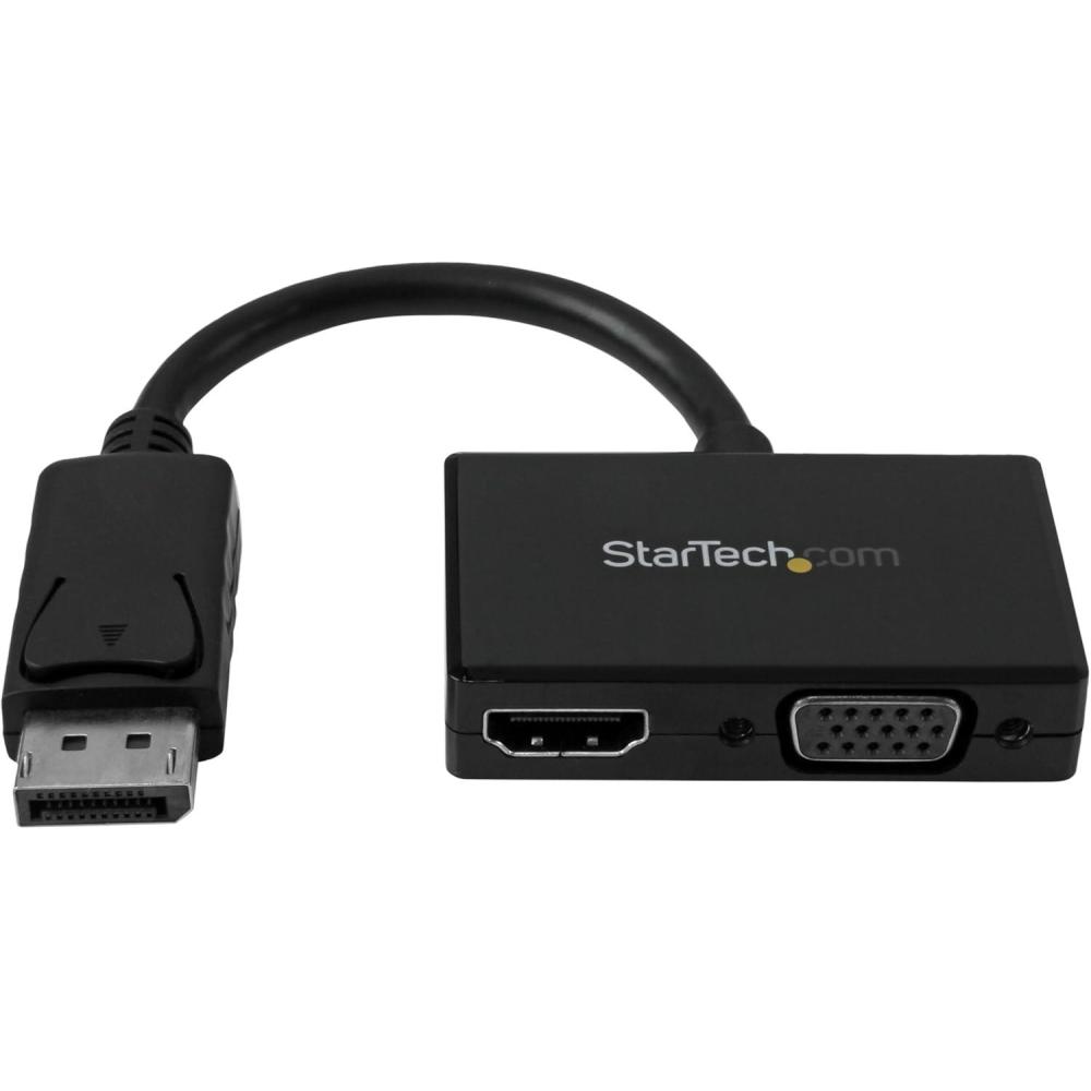 imageStarTechcom Adaptateur audio vido de voyage Convertisseur 2en1 DisplayPort vers HDMI ou VGA 1920x1200 1080p Noir DP2HDVGANoir