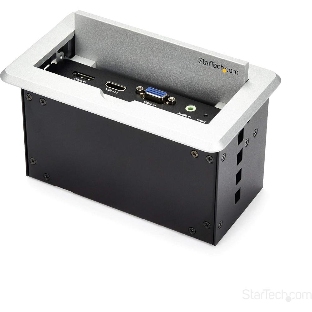 imageStarTechcom Botier de connexion pour table de runion avec entres DisplayPort HDMI et VGA BOX4HDECP2Sortie HDMI VGA DisplayPort vers HDMI 4K