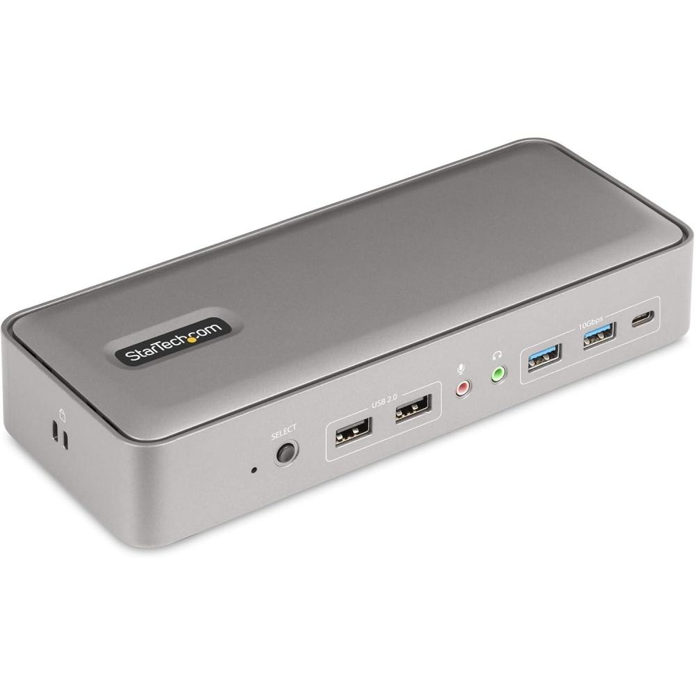 imageStarTechcom Docking Station KVM USBC pour Deux Ordinateurs Portables Station dAccueil DisplayPort 4K 60Hz pour 2 Moniteurs Hub USB 5 Ports GbE Alimentation 90W45W 129UEUSBCKVMDOCK